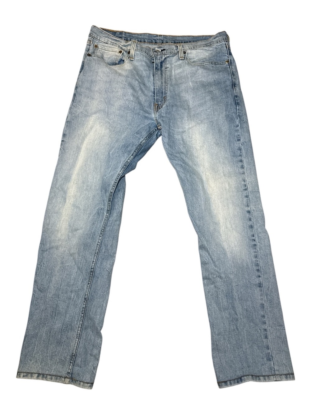Levi's 513 Slim Straight Leg 36x32 Denim Jeans Light Wash Blue